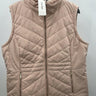 Calvin Klein Vest Womens Blush Pink Faux Fur Collar Quilted Chevron Puffer XL Calvin Klein