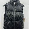 Levis Vest Womens Black Faux Leather Puffer Quilted Snap Button Cropped Boxy S￼ Levi's