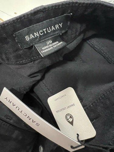 Sanctuary  Pants Womens Black Velvet  NWT Size 29 Sanctuary