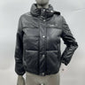 NWT Girls DKNY black faux leather cropped puffer jacket Color Black Size M 10/12 DKNY