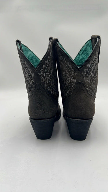 Women’s Corral Gray Leather Snip Toe Ankle Boots Size 7 Corral