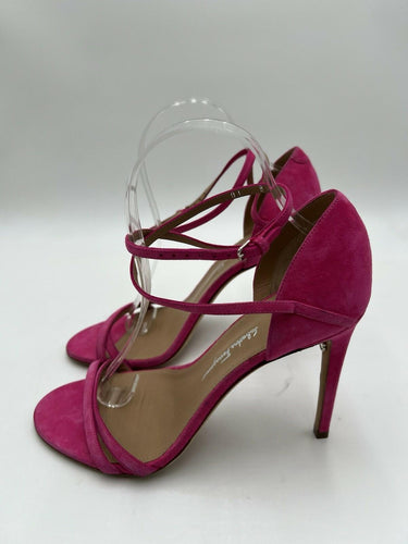 Women’s Ferragamo Lnes 110mm crossover-strap sandals Pink Suede Size 8.5