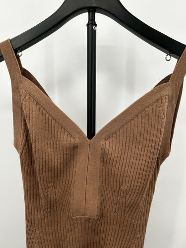 Johana Ortiz tan ribbed Woman’s bodysuit Size XS Browns