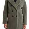 NWT REBECCA MINKOFF Faux Shearling Double Breasted Coat In Green Size L Rebecca Minkoff