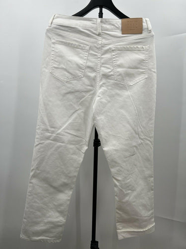 FRYE White Straight Leg Jeans Womens High Rise Cropped Denim Classic 8/29 Frye