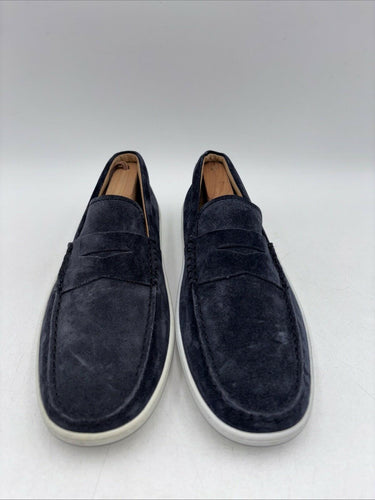 Tod's Men's Navy Blue Suede Mocassino Guscio Loafer Shoe Size 7.5 UK