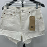 Levi's 501 Shorts High Rise White Denim Cutoff Frayed NWT Size 28 Levi's
