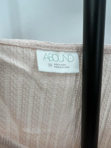 Abound Crop Top Light Pink Puff Sleeve Ruched Square Neck NWT - 2X