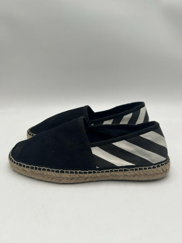 Off-White Diagonal Stripes espadrilles Men's black and white canvas Size 41