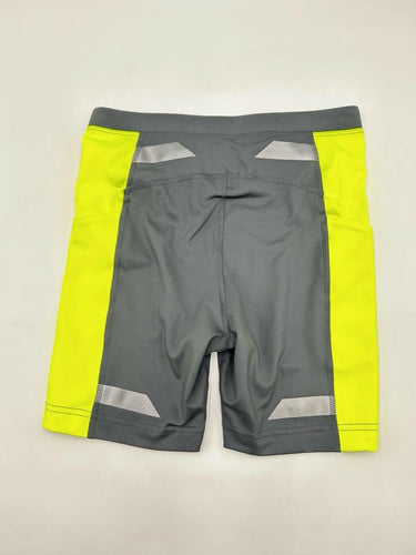 Brooks Woman’s Run Visible Short Tights bright neon yellow side panels Size XS