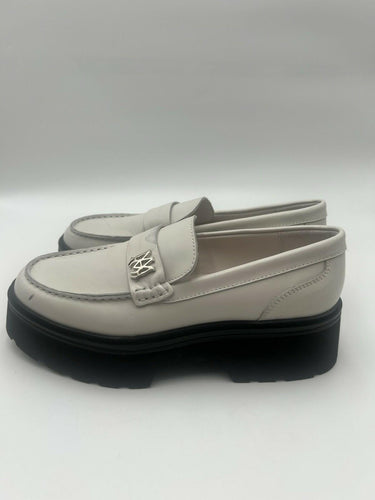 Amiri PS23WFL002 White Leather MA Platform Loafers Womens Size 8