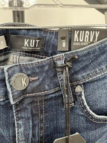KUT From The Kloth KURVY Diana Skinny Jeans Dark Wash Stretch NWT Size 0 KUT from the Kloth