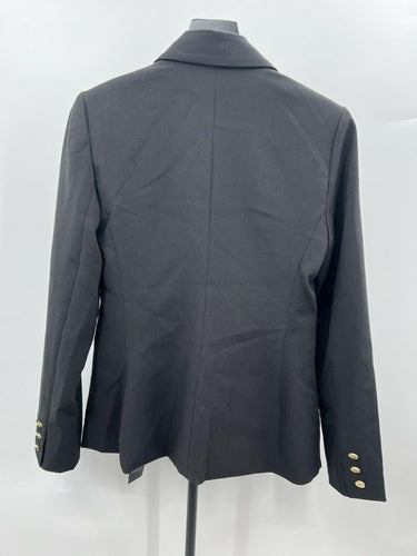 Guess Blazer Womens Black Double Breasted Gold Button Work Career Jacket M