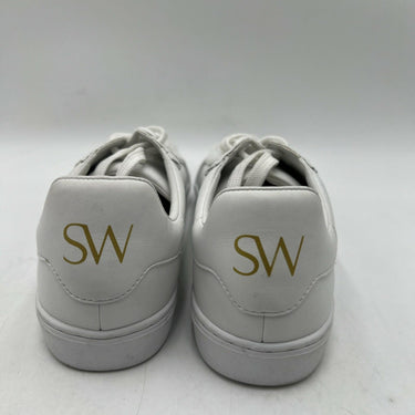 Women’s Stuart Weitzman white leather Lace Up Low Top Sneaker Size 9B Stuart Weitzman