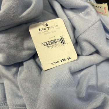 NWT FP FREE PEOPLE Movement Good To Go Sweat Aurora Blue Top Ruffle Back Size M
