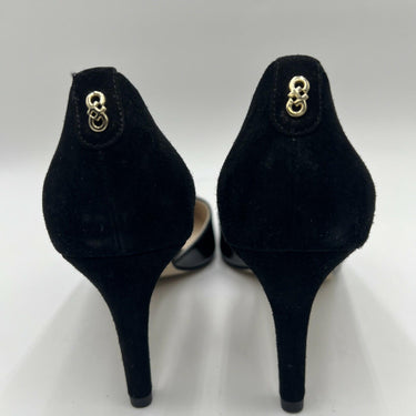 Women’s Cole Haan Rendon Pump II Black Suede Patent Point Toe Size 6B Cole Haan