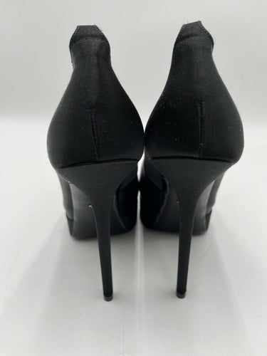 Versace Lycia satin platform pumps in BlackAnkle Straps Size 39.5 Versace