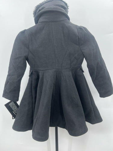 Rothschild Princess Coat Faux Fur Collar Black Gold Buttons NWT - Size 5