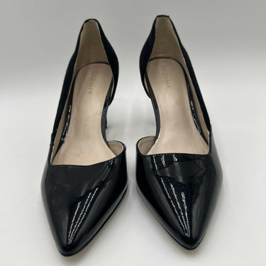 Women’s Cole Haan Rendon Pump II Black Suede Patent Point Toe Size 6B Cole Haan