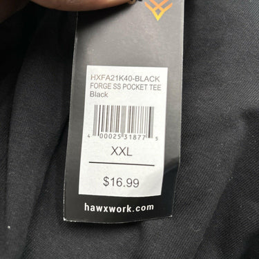NWT Hawx Men's Solid Forge Short Sleeve Work Pocket T-Shirt Black Size 2XL
