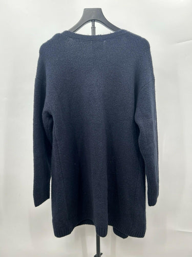 Bobeau Woman’s cozy Navy open-front cardigan Front Patch Pockets Size XL