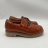 NAOT Fremont Burnt Orange Patent Leather Loafer Chain Lug Sole Womens 39 Naot