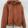 Arizona Jean Co Jacket Womens Chutney Faux Fur Sherpa Hooded Zip Up Fleece L AriZona