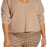 BP. Weekend V-Neck Sweater in Tan Amphora Size 1X BP.
