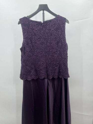 Alex Evenings Dress Womens 18 Eggplant Lace Jacket 2 Piece Formal NWTs - Size 18