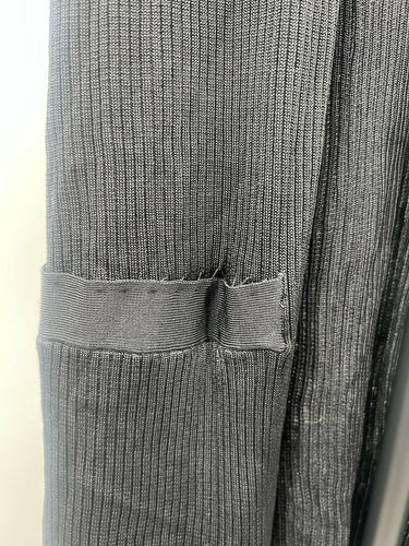 Lauren Ralph Lauren Duster Cardigan Long Black Ribbed Open Front Pockets S Lauren