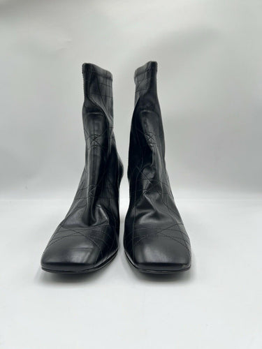 Christian Dior D-Shadow geometric Black Leather ankle boot Size 40 Dior