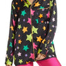 BP Satin Shirt in Black Multi Shooting Stars  Size X-Large BP BE PROUD