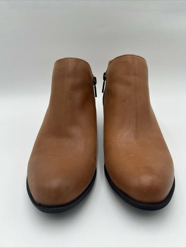 Women’s Lucky Brand Barlina Side Zip Ankle Boots, Latte Leather Size 8M Lucky Brand