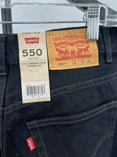 Levi's 550 Relaxed Fit Loose Thru Thigh Tapered Leg Jeans Black NWT - Size 33x28