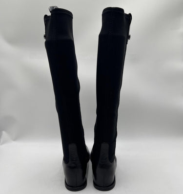 Women’s Stuart Weitzman Hidden Wedges Black Leather Boots Size 8