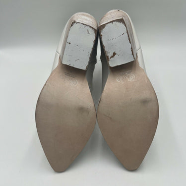 GOLO Jesse Cactus White Leather Pointed Toe Side Zip Western Booties Size 10