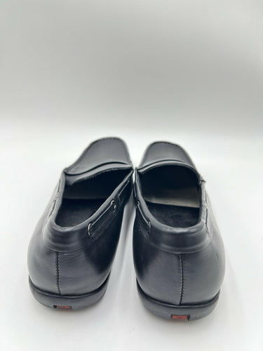 Men’s Prada Sport black leather slip-on penny loafers Size 45 PRADA