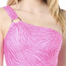 Michael Michael Kors Women's One-Shoulder O-Ring Bikini Top Color Pink Size M Michael Kors