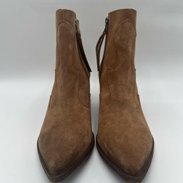 GOLO Tan Suede Leather Pointed Toe Side Zip Western Booties Women’s Size 9.5