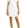 Fraiche by J Dot Jacquard Faux Woman's Wrap Dress in White Size M Fraiche by J