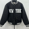 Khaki + Blue Jacket Mens New York Varsity Bomber Baseball Letterman Black M Khaki + Blue