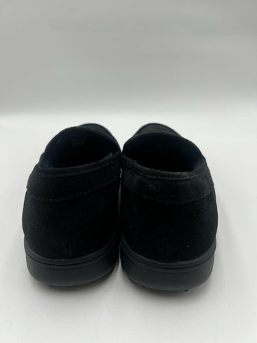 Vionic Gustavo Black Suede Faux Fur Lined Loafer Slippers Mens Size 12
