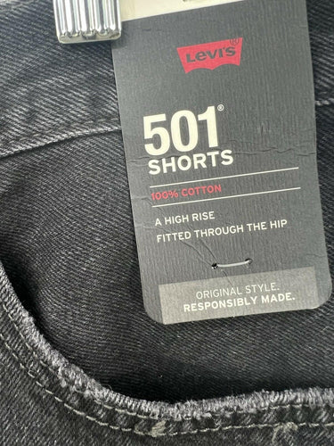 Levi's 501 Shorts High Rise Black Washed Distressed Destroyed NWT Womens Size 33 Levi's