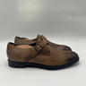 ERMENEGILDO ZEGNA Siena Flex Single Monk Strap Shoes Brown Leather Size 8D ERMENEGILDO ZEGNA