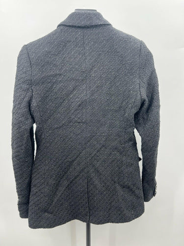 H&M Tweed Blazer Charcoal Double Breasted Size XS
