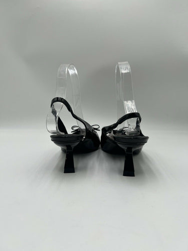 Women’s Ferragamo Karine Slingback Black Pumps Patent Leather Size 8.5