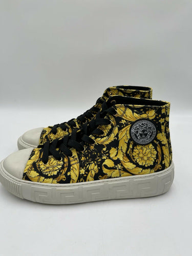 Men’s Versace Canvas High 'Barocco Print  Black Gold' sneakers Size 43 Versace