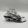 CO White Leather Knotted Square Toe Lace Up Sandals, Size 41 CO