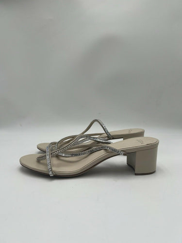 Alexandre Birman Vicky metallic leather ankle strap sandals in gold Size 42