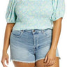 BP. Smocked Puff Sleeve Crop Top in Blue Djuna Floral  Size 1X BP.